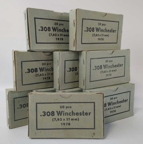 200 Rounds 1978 .308 Win. Cartridges In Boxes