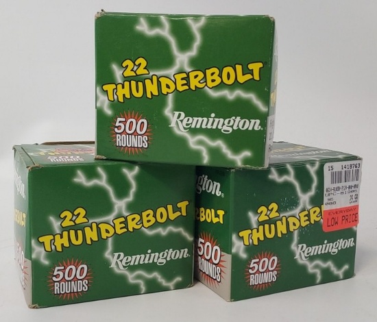 1500 Rnds Remington Thunderbolt .22 LR Cartridges