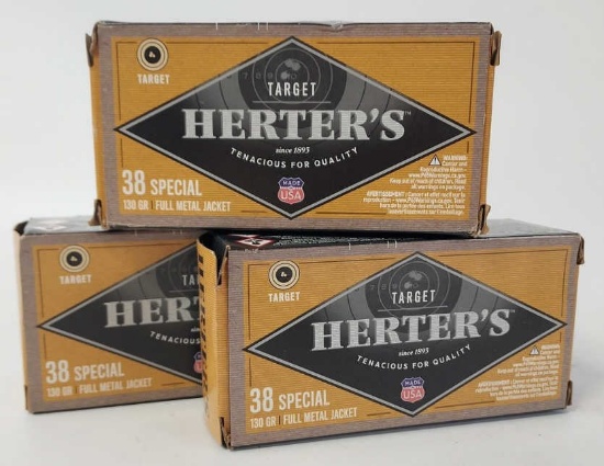 150 Rounds Herters .38 Special Cartridges In Boxes
