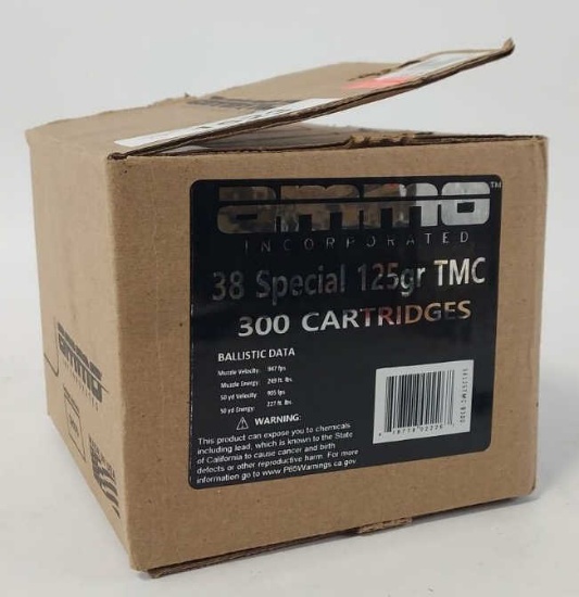 300 Rounds Ammo Inc. .38 Special Cartridges In Box