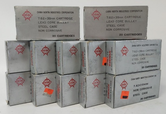 240 Rounds Norinco 7.62 x 39mm Cartridges In Boxes