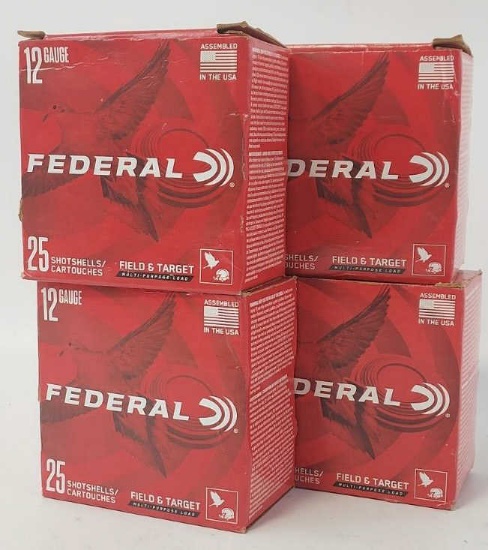 100 Rounds Federal 12 Ga. Shotshells In Boxes