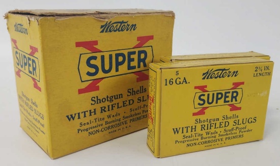 35 Rounds Vintage Western 16 Ga. Slug Shotshells