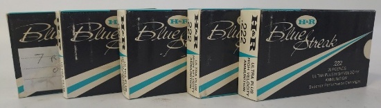 87 Rounds H&R .222 Rem. Cartridges In Boxes