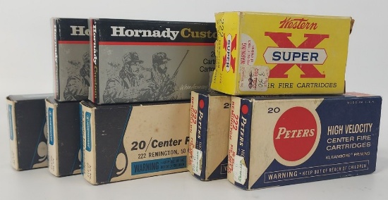 160 Rounds Mixed Brand .222 Rem. Cartridges
