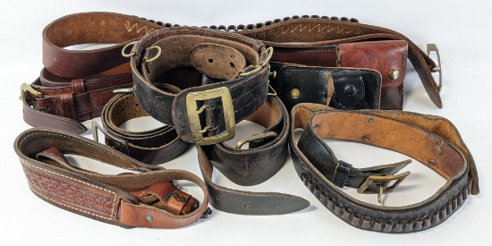Various Leather Bandoleer Gun Belts.