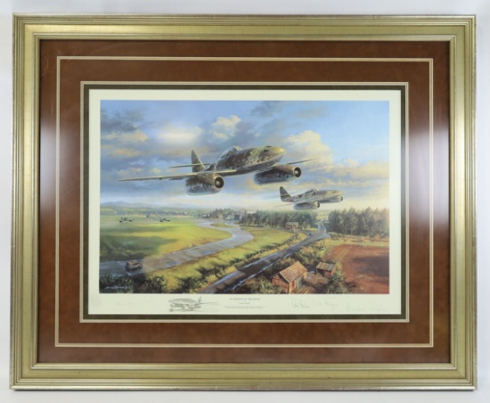 WW2 German Pilots Signed Lithograph