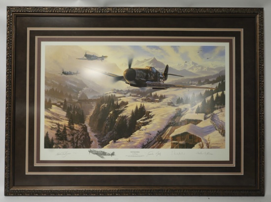 WW2 German Pilots Signed Lithograph
