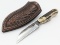 Custom Seals Stag Handle Fixed Blade Knife