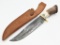 Marbles Crown Stag Damascus Bowie Knife w/ Sheath
