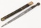 Antique Tribal Single Edged Short Sword w Scabbard