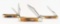 3) 2002 Case XX Autumn Bone Silver Script Knives
