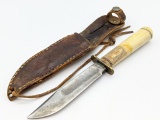 Marbles Carved Bone Left Serif Ideal Hunting Knife