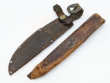 Early Marbels Woodcraft and Tube Leather Sheaths
