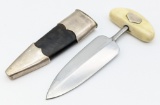 Vtg Push Dagger w/ Bone Handle and Sheath