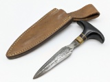 Vtg John Nelson Cooper Push Dagger w/ Sheath