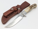 Lou Hegedus Stag Handle Fixed Blade Skinner