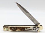 AKC Bill DeShivs Leverletto Stag Switchblade