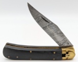 Unk Brand Damascus Lever Lock Micarta Switchblade