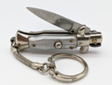 Inox Italian White Pearl Mini Stiletto Switchblade
