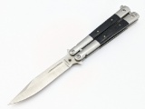 Stainless Butterfly Knife w/ Ebony Handle Scales