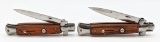 Italian Milano Wood Handle Stiletto Switchblades