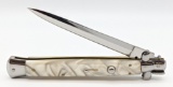Large Unk Brand White Pearl Stiletto Switchblade