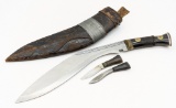 Nepalese Kukri Knife Set w/ Sheath