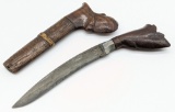 Early Malaysian Badek Knife w/ Wooden Sheath
