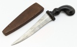 Early Malay Badek Curved Dagger w/ Wooden Sheath