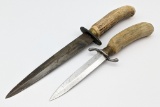 Vtg Stag Handle Fighting Daggers w/ Guards