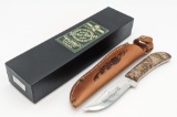 Queen Cutlery Co. Curly Maple Fixed Blade Hunter