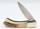 Lou Hegedus Stag Lock-Back Folding Knife