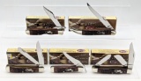 5) 2010 Case XX Walnut Jig Bone Silver Script