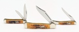 3) 2002 Case XX Autumn Bone Silver Script Knives