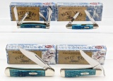 4) 2004-07 Case XX P/W Caribbean Blue Bone Knives