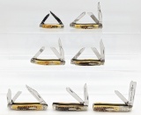 7) 1984 Case XX 2nd Cut Stag Series Mint Knives