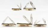 5) 1983 Case XX 2nd Cut Stag Series Knives