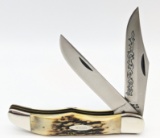 1977 Case XX Stag Blue Scroll Folding Hunter 5265