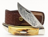 1977 Case XX Stag Large Clasp Blue Scroll Folder