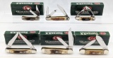 6) 2008 Case XX Genuine Red Stag Knives w/ Boxes