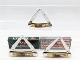 3) Case XX Stag Handle Muskrats w/ Boxes