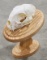 Bobcat Skull Mount on Oak Pedestal
