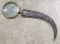 Large Buffalo Horn Magnifying Glass w/ Brass Frame