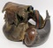 Vintage Oak Leaf Style Muzzleloader Pouch & Horn