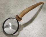 Elk Horn Magnifying Glass w/ Leather & Rope Wrap
