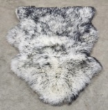 Brand New Tri-Colored Sheepskin Rug Soft Tanned