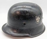 WW2 German Double Decal Salt Pepper Police Helmet