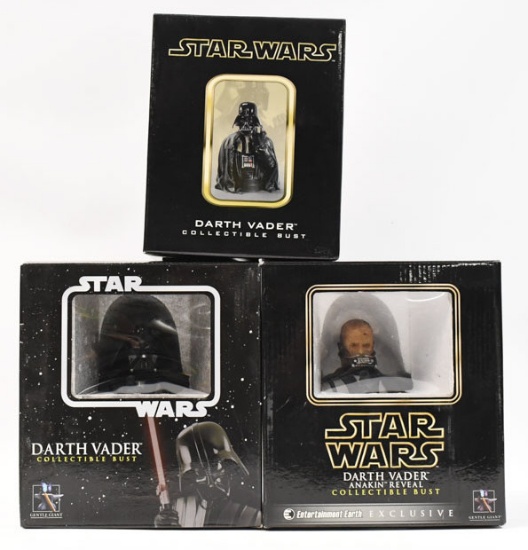 3) NOS Star Wars Darth Vader Busts By Gentle Giant