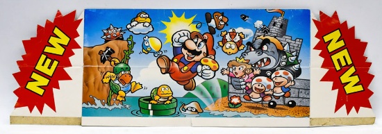 Orig 1985 Nintendo Mario Store Display Topper Sign